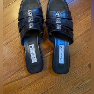 Brighton leather sandals size 9N.  Excellent condition..Dark brown with silver.